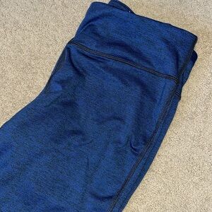 Royal blue and black capri athletic leggings